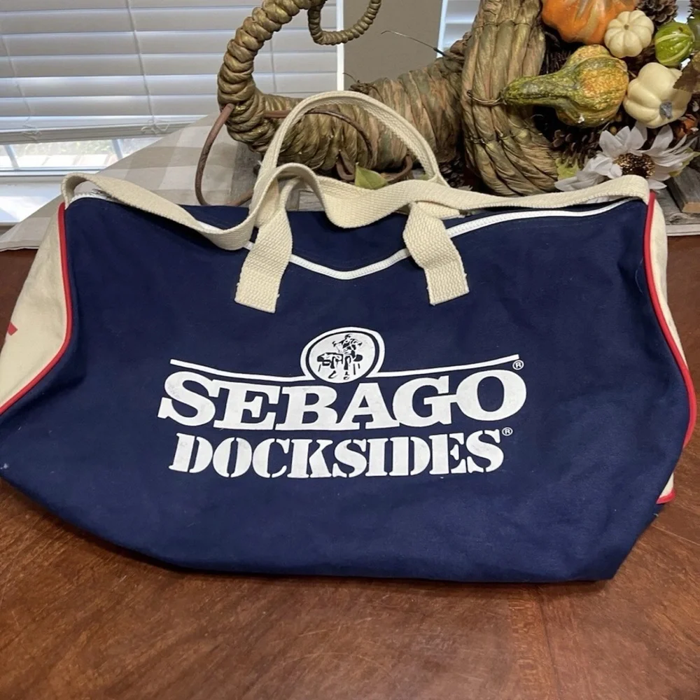 Vintage Sebago Docksides Canvas Duffle Bag